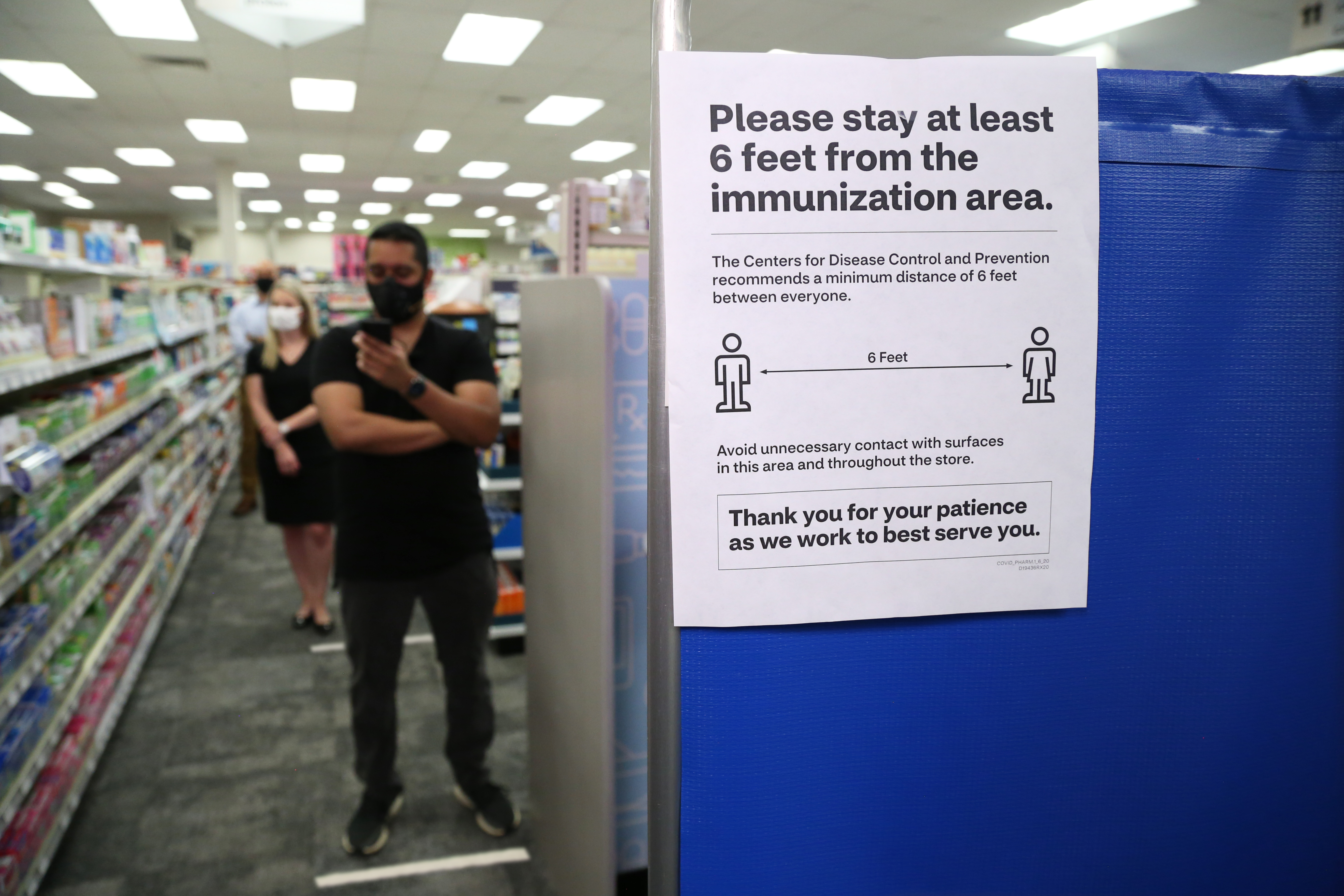 Flu shot line of patients