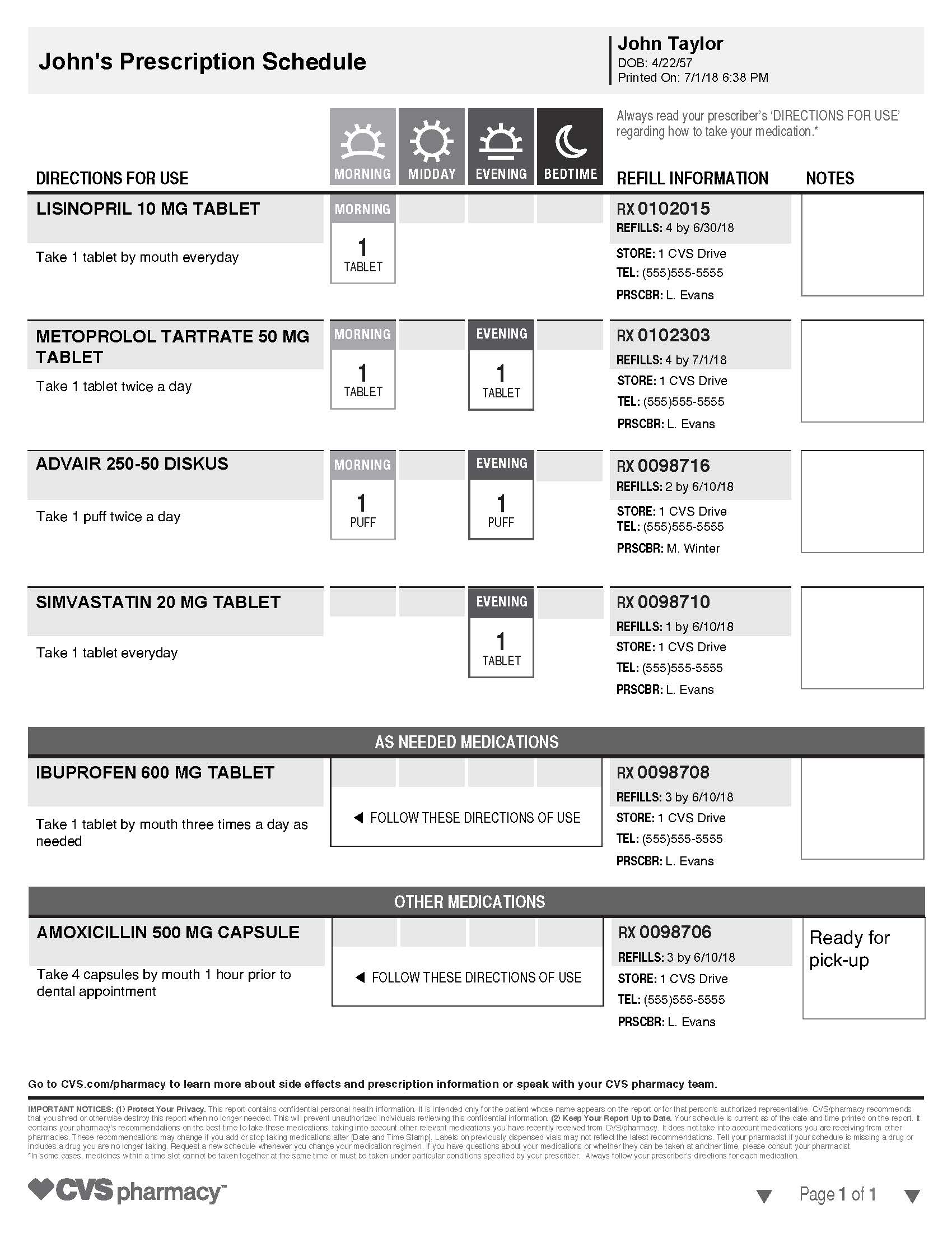 ScriptPath prescription schedule
