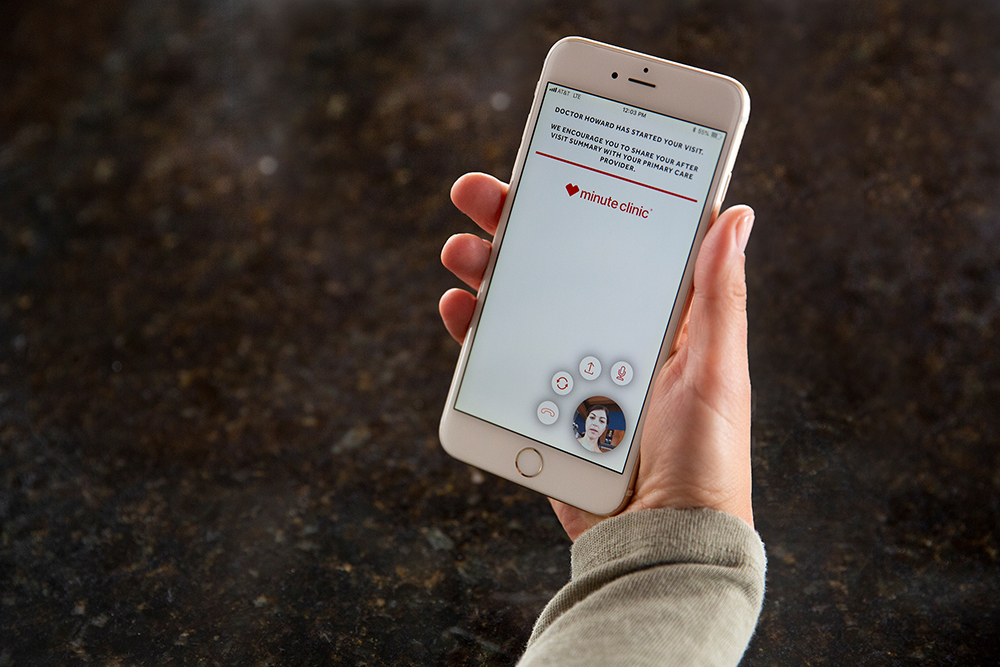 MinuteClinic patient in Video Visit waiting room